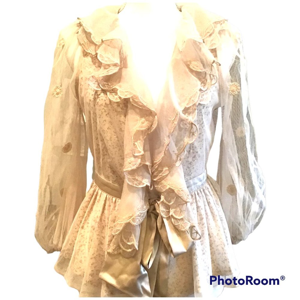 Ryu Ruffled Floral Print Cottagecore Blazer